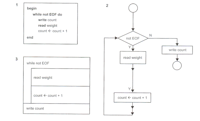 Pseudocode, Nassi-Shneiderman, Flowchart