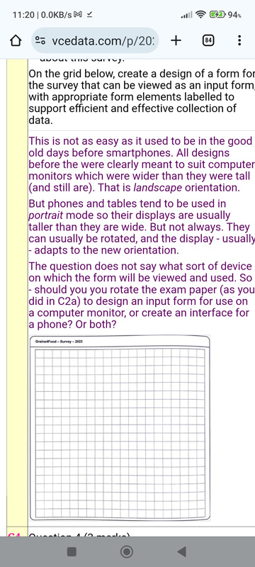 Vertical orientation